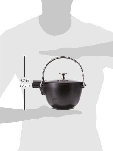 Matte black cast iron tea kettle — photo 3