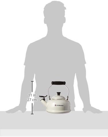 White enamel on steel whistling kettle — photo 4