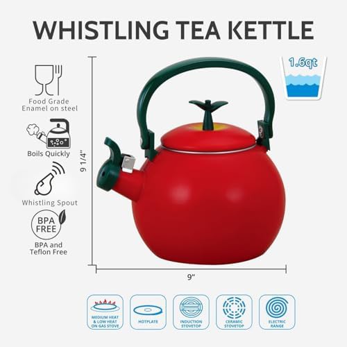 Apple design enamel steel tea kettle — photo 5