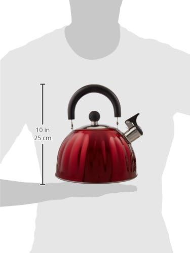 Metallic red pumpkin shaped whistling kettle — photo 3