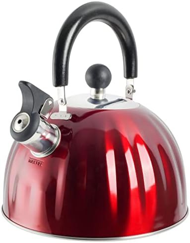 Metallic red pumpkin shaped whistling kettle — photo 4
