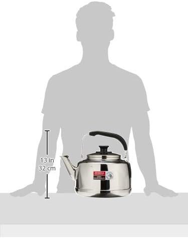 Extra large polished mirror whistling teakettle — photo 4
