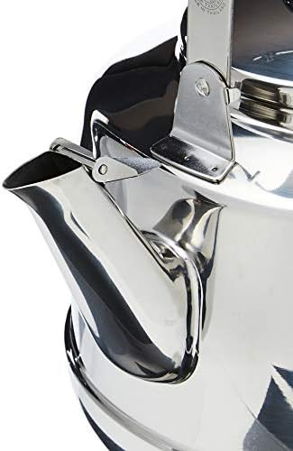 Extra large polished mirror whistling teakettle — photo 5