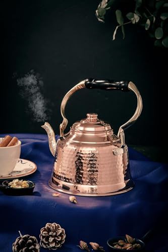 Heavy gauge hammered solid copper teapot — photo 4