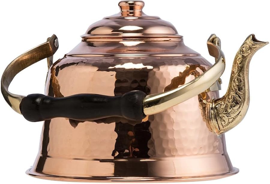 Heavy gauge hammered solid copper teapot — photo 5