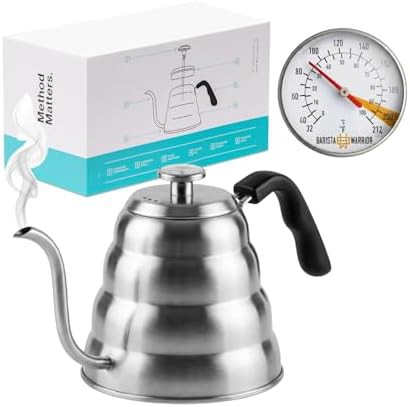 Stainless Steel Gooseneck Kettle with Thermometer