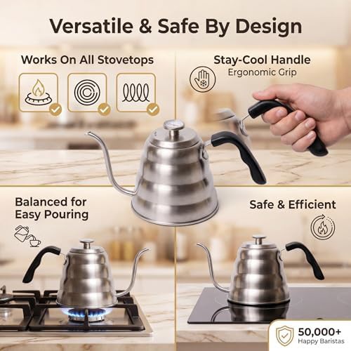 Stainless Steel Gooseneck Kettle with Thermometer — photo 4