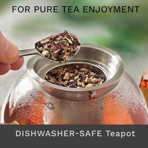 Glass teapot with integrated stainless strainer — photo 4