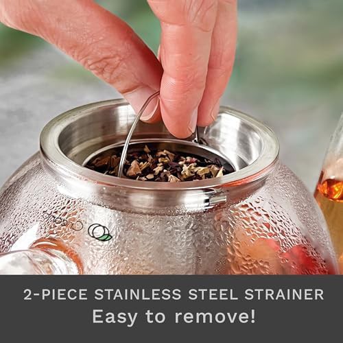 Glass teapot with integrated stainless strainer — photo 5