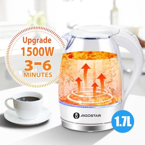 Rapid heating glass electric kettle 1.7L — photo 4