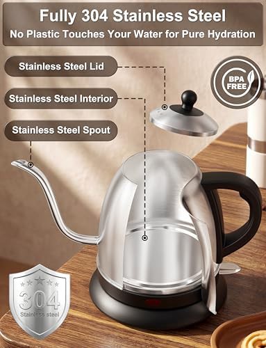 Stainless steel electric gooseneck kettle — photo 3