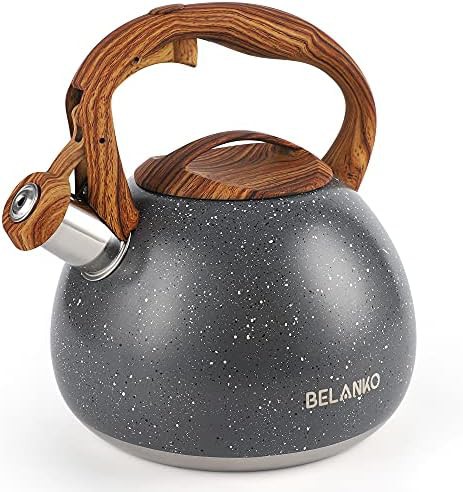 Starry gray whistling tea kettle with cool handle