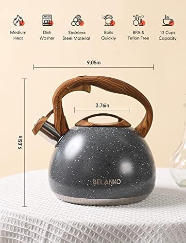 Starry gray whistling tea kettle with cool handle — photo 5