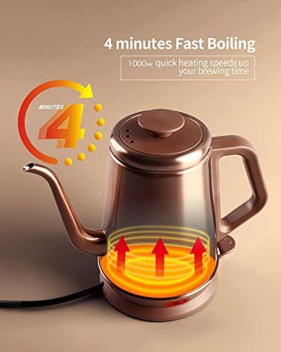 Copper finish gooseneck electric tea kettle — photo 4