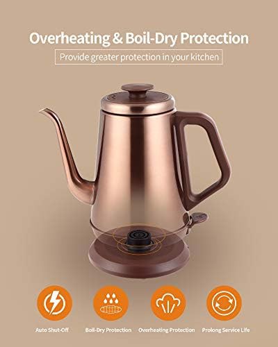 Copper finish gooseneck electric tea kettle — photo 5