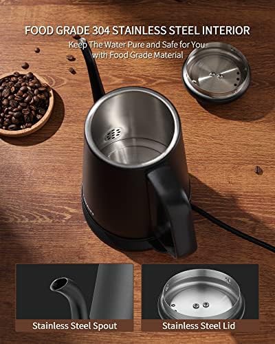 Matte black gooseneck stainless steel kettle — photo 3