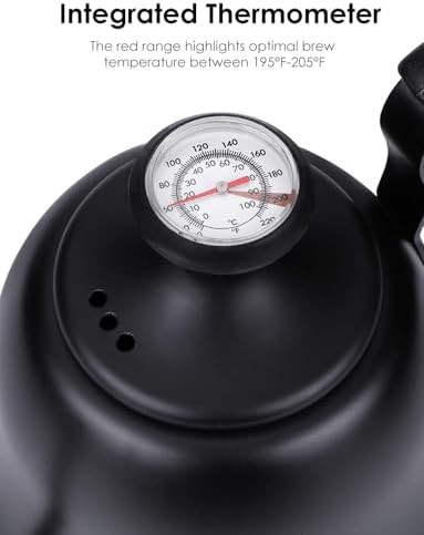 Matte black gooseneck kettle with thermometer — photo 3