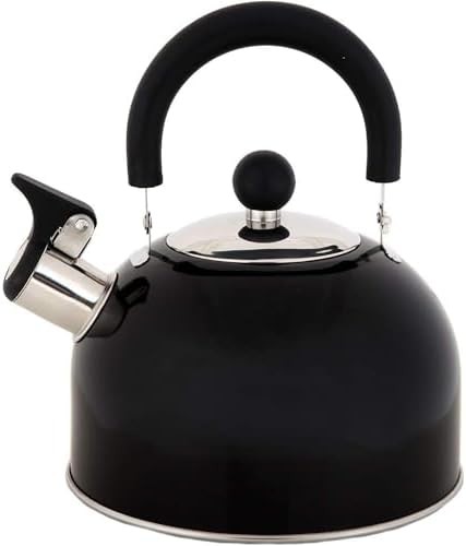 Black Stainless Steel Whistling Tea Kettle