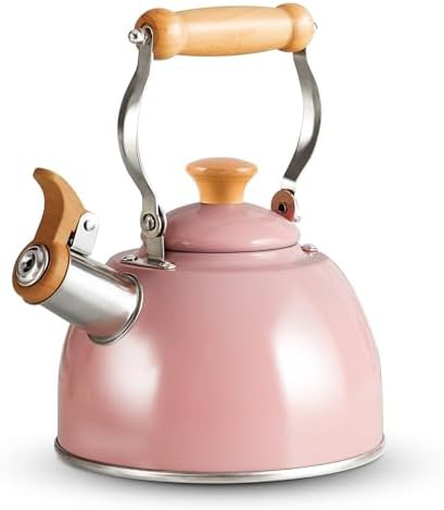 Pink Whistling Stainless Steel Kettle 1.6 Quart