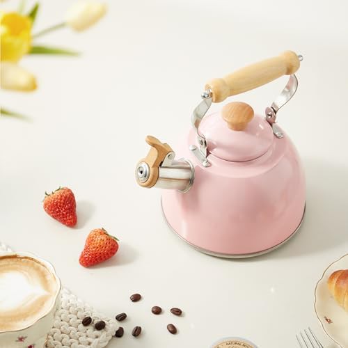 Pink Whistling Stainless Steel Kettle 1.6 Quart — photo 4