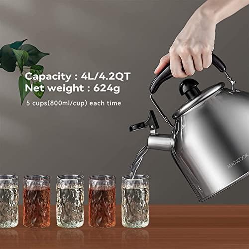 Stainless steel whistling 4l tea kettle — photo 3