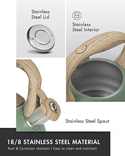 Seaweed Green Kettle with Wood Pattern Handle — photo 4