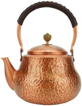 Hammered solid copper tea pot large size