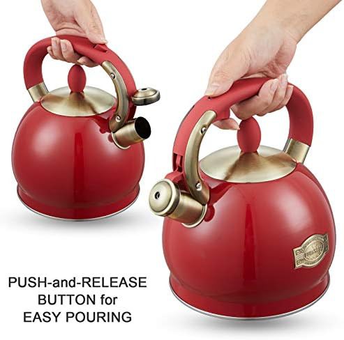 Stainless steel tea pot 2.8 quart whistle — photo 3