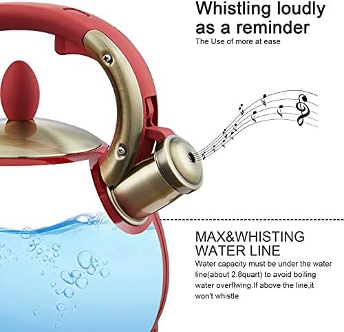 Stainless steel tea pot 2.8 quart whistle — photo 4