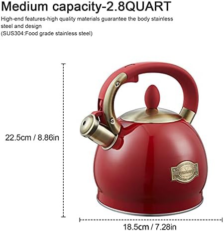 Stainless steel tea pot 2.8 quart whistle — photo 5