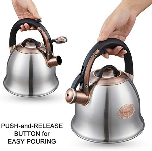 Medium stainless whistling tea kettle 2.2 quart — photo 3