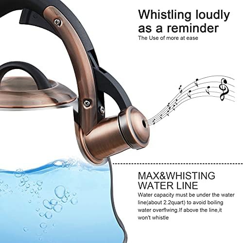 Medium stainless whistling tea kettle 2.2 quart — photo 4