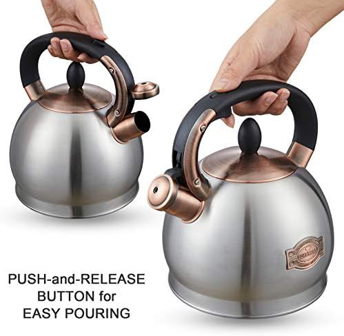 Large stovetop whistle tea pot 2.8 quart — photo 3