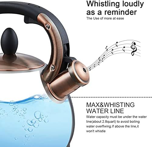 Large stovetop whistle tea pot 2.8 quart — photo 4