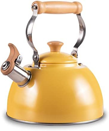 Yellow Whistling Stainless Steel Kettle 2.7 Quart