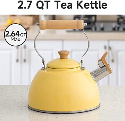 Yellow Whistling Stainless Steel Kettle 2.7 Quart — photo 4
