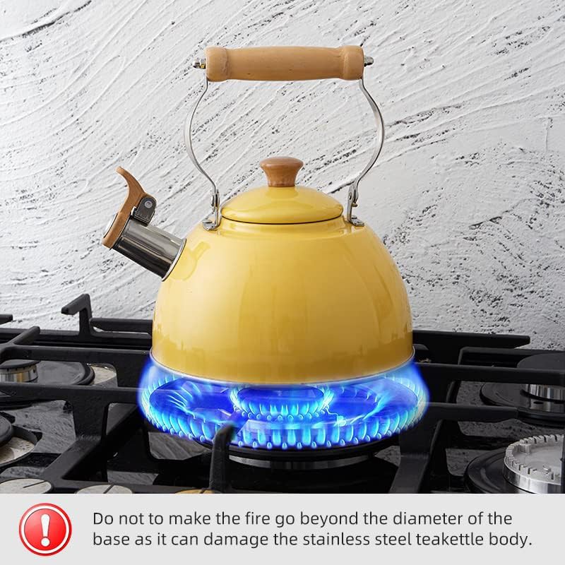 Yellow Whistling Stainless Steel Kettle 2.7 Quart — photo 5