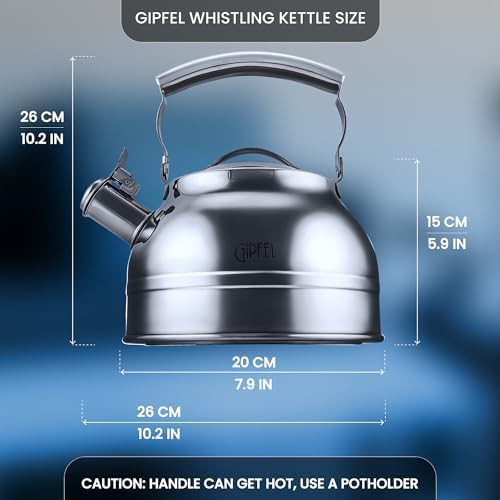 Stainless steel whistling stovetop tea kettle — photo 4