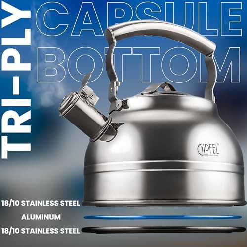 Stainless steel whistling stovetop tea kettle — photo 5