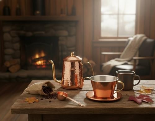 Copper coffee drip pot with fine nozzle 600ml — photo 3