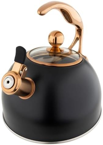 Matte black and copper stovetop tea kettle — photo 4