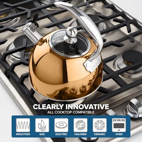 Viking rose gold stainless steel tea kettle — photo 5