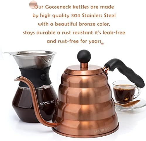 Copper gooseneck pour over coffee kettle — photo 3