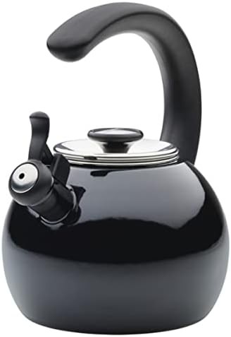 Black Enamel on Steel Whistling Induction Kettle