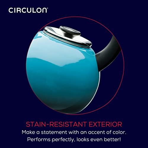 Turquoise Enamel on Steel Whistling Teakettle — photo 5