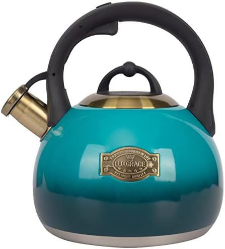 Ergonomic handle whistling teapot 3.1 quart