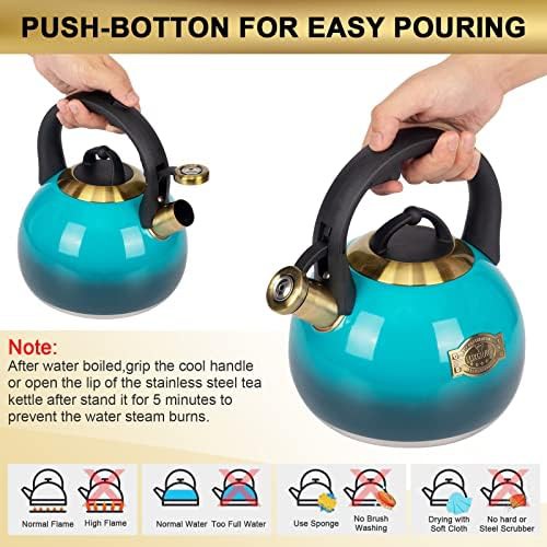 Ergonomic handle whistling teapot 3.1 quart — photo 5