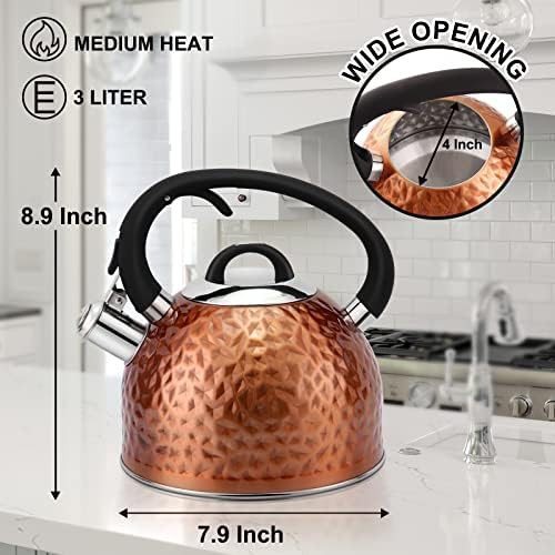 Copper finished stainless steel whistling tea kettle — photo 3