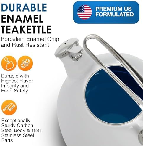 Classic Enamel on Steel Fade Grey Teakettle — photo 3