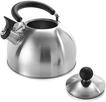 Brushed satin whistling induction tea kettle — photo 3